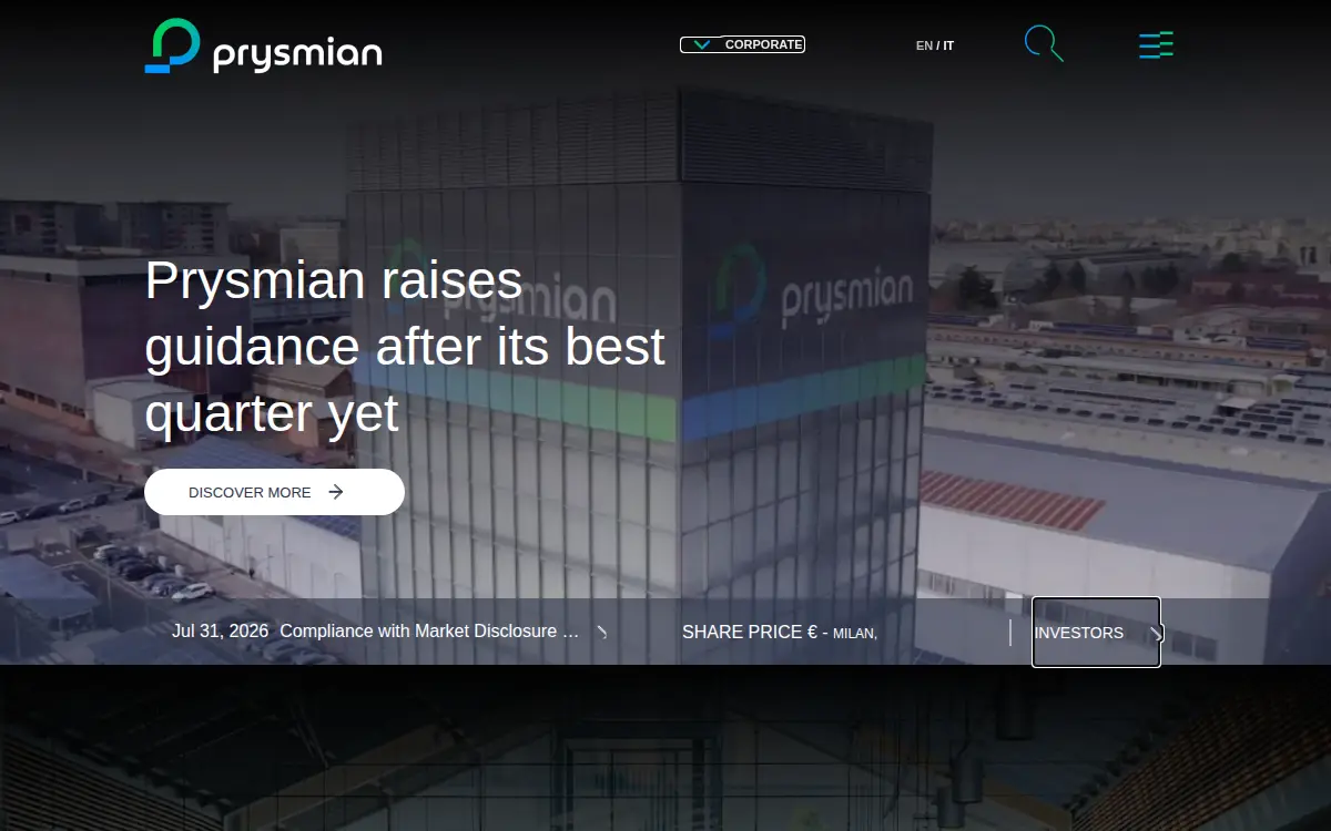 Homepage of Prysmian Cables and Systems USA LLC