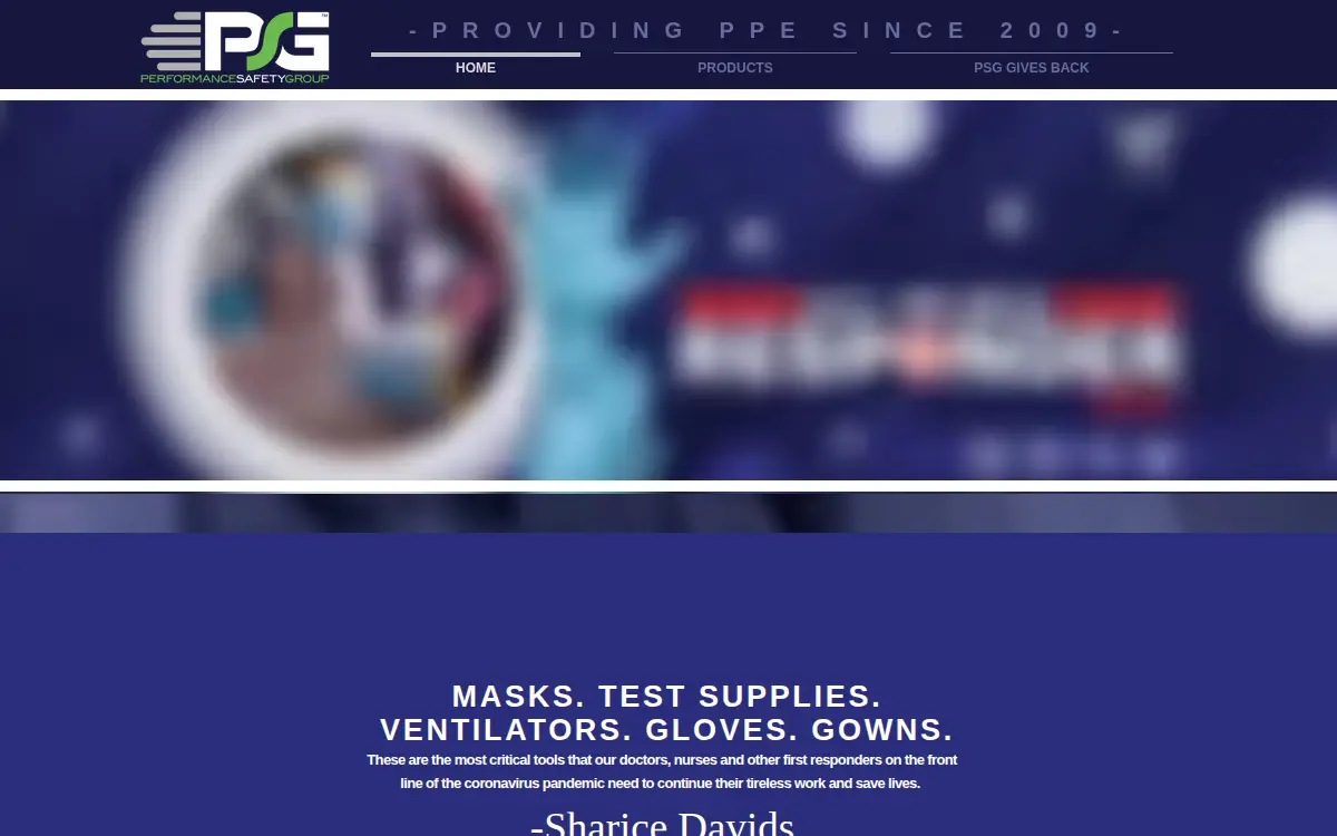 Homepage of Performance Safety Group I, LP