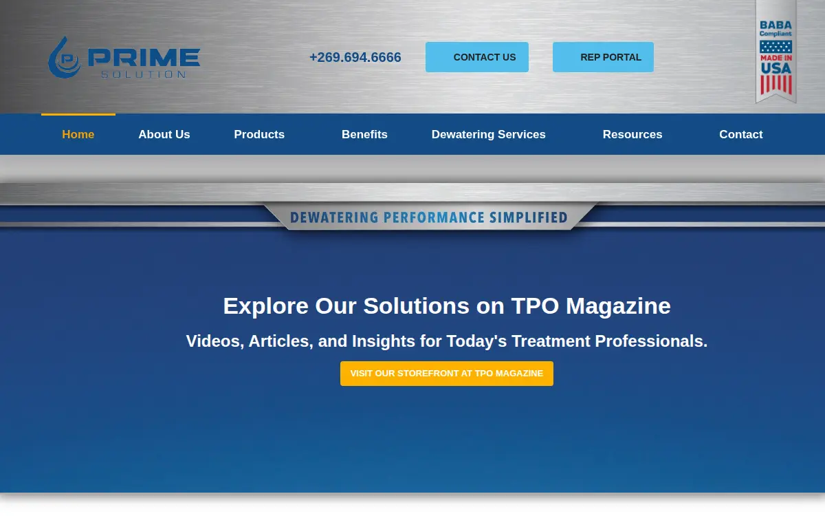 Homepage of Prime Solution, INC