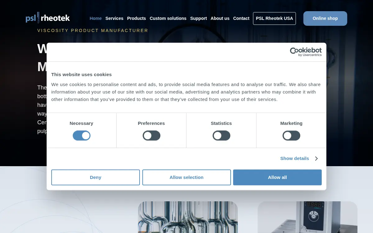 Homepage of Psl Rheotek USA INC