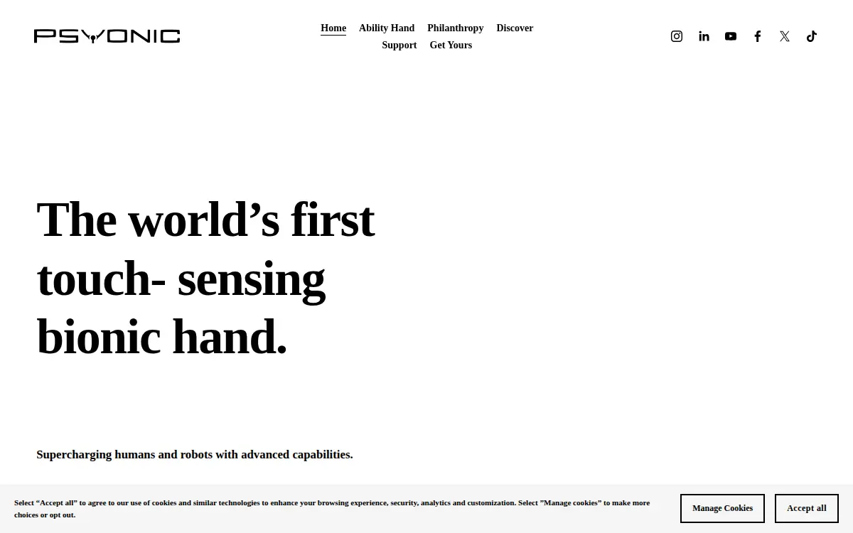 Homepage of Psyonic INC