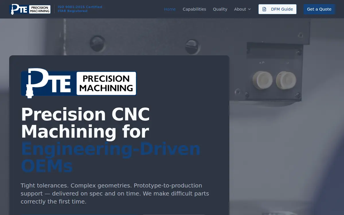 Homepage of Patten Tool & Engineering INC