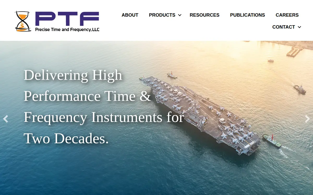Homepage of Precise Time & Frequency, LLC