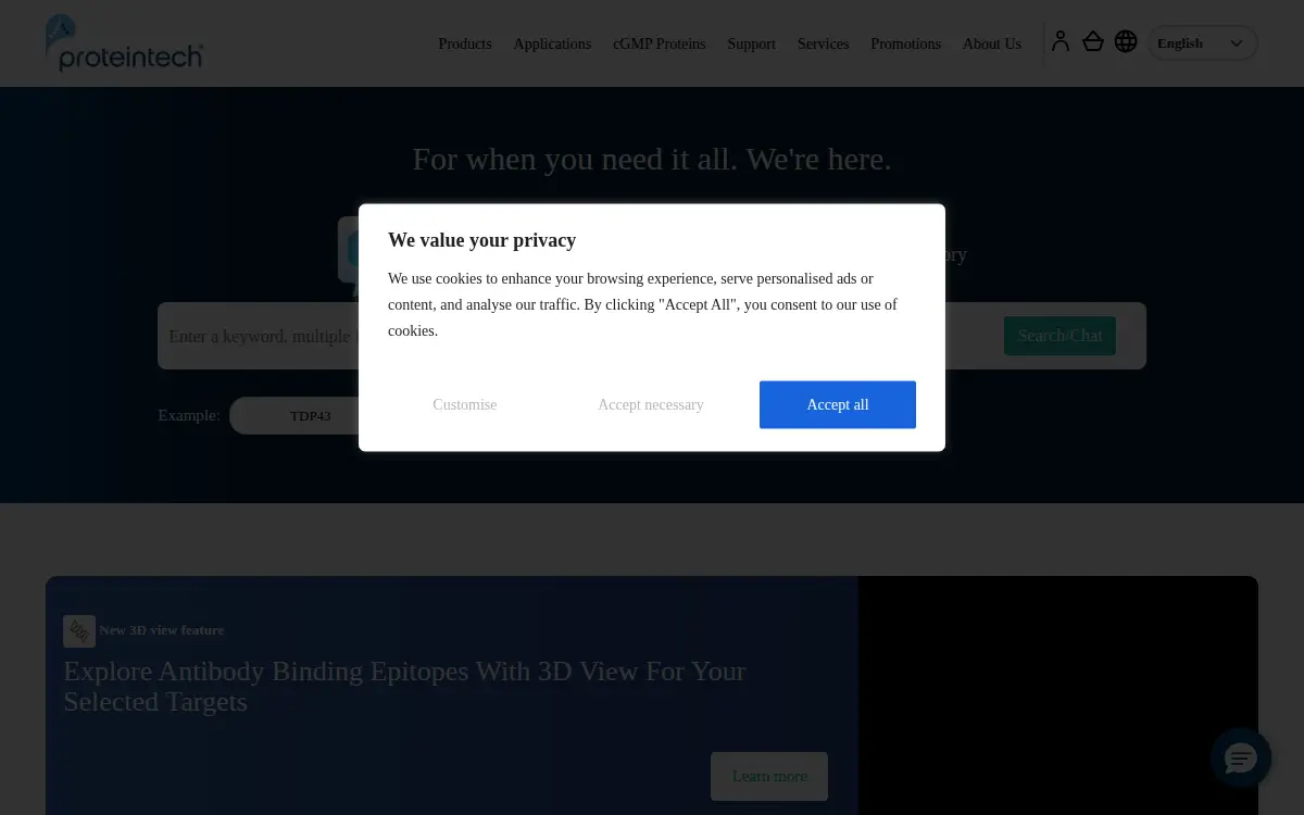 Homepage of Proteintech Group, INC.