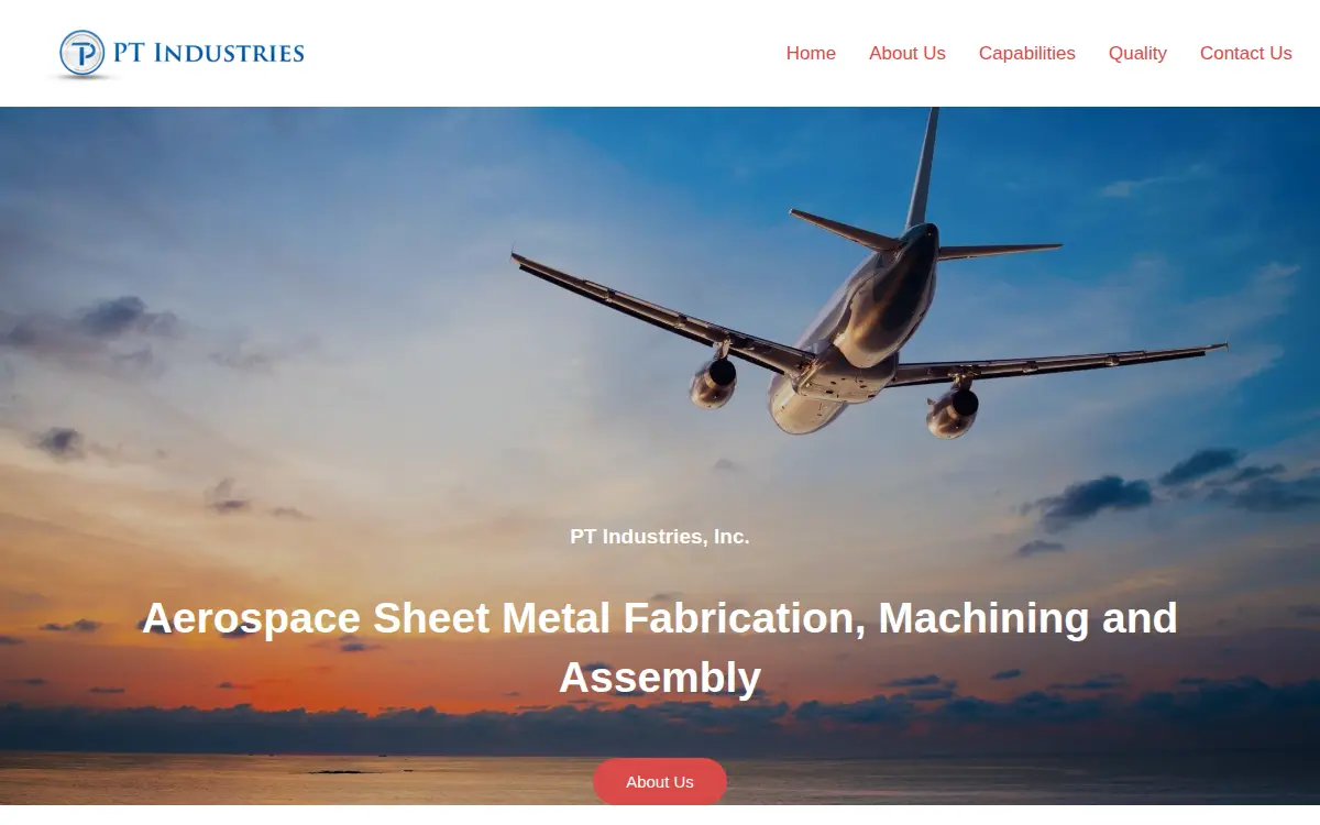 Homepage of P T Industries, INC