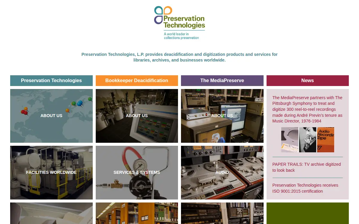 Homepage of Preservation Technologies, L.p.