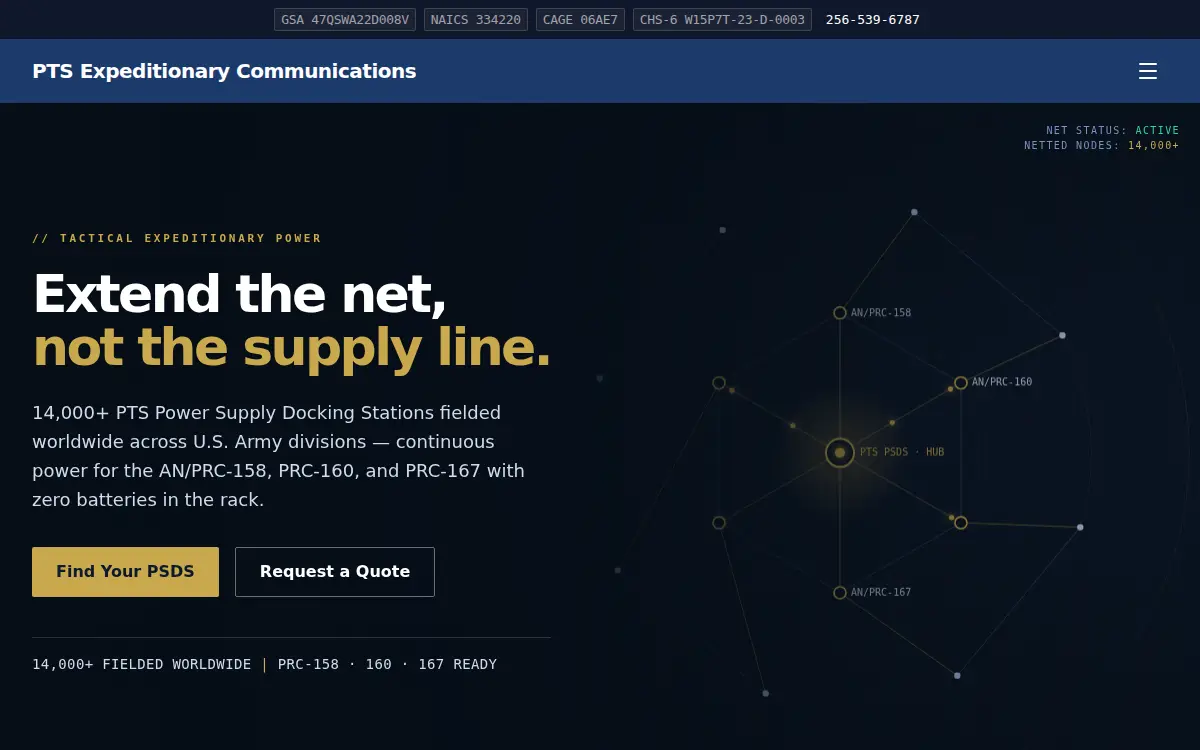 Homepage of Pts Expeditionary Communications, INC.
