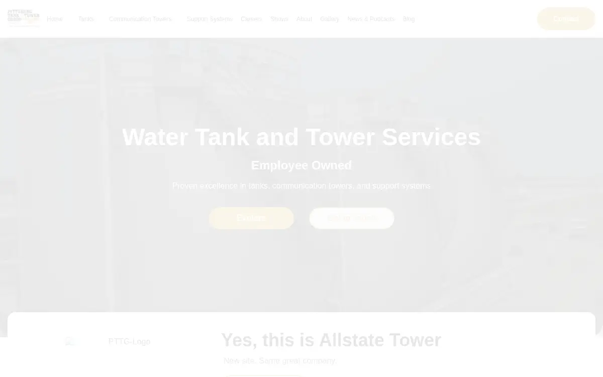 Homepage of Pittsburg Tank & Tower Company, Incorporated