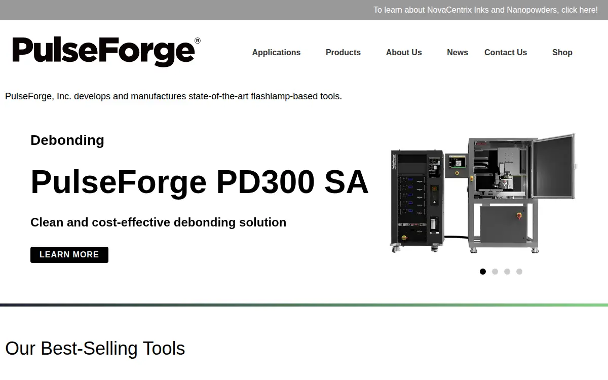 Homepage of Pulseforge, INC