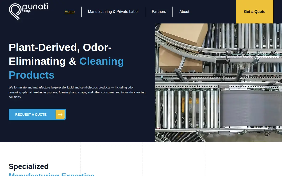 Homepage of Punati Chemical CORP.