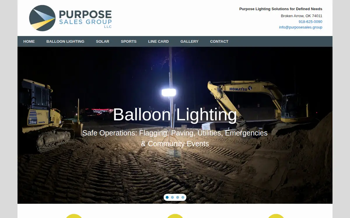 Homepage of Purpose Sales Group, LLC