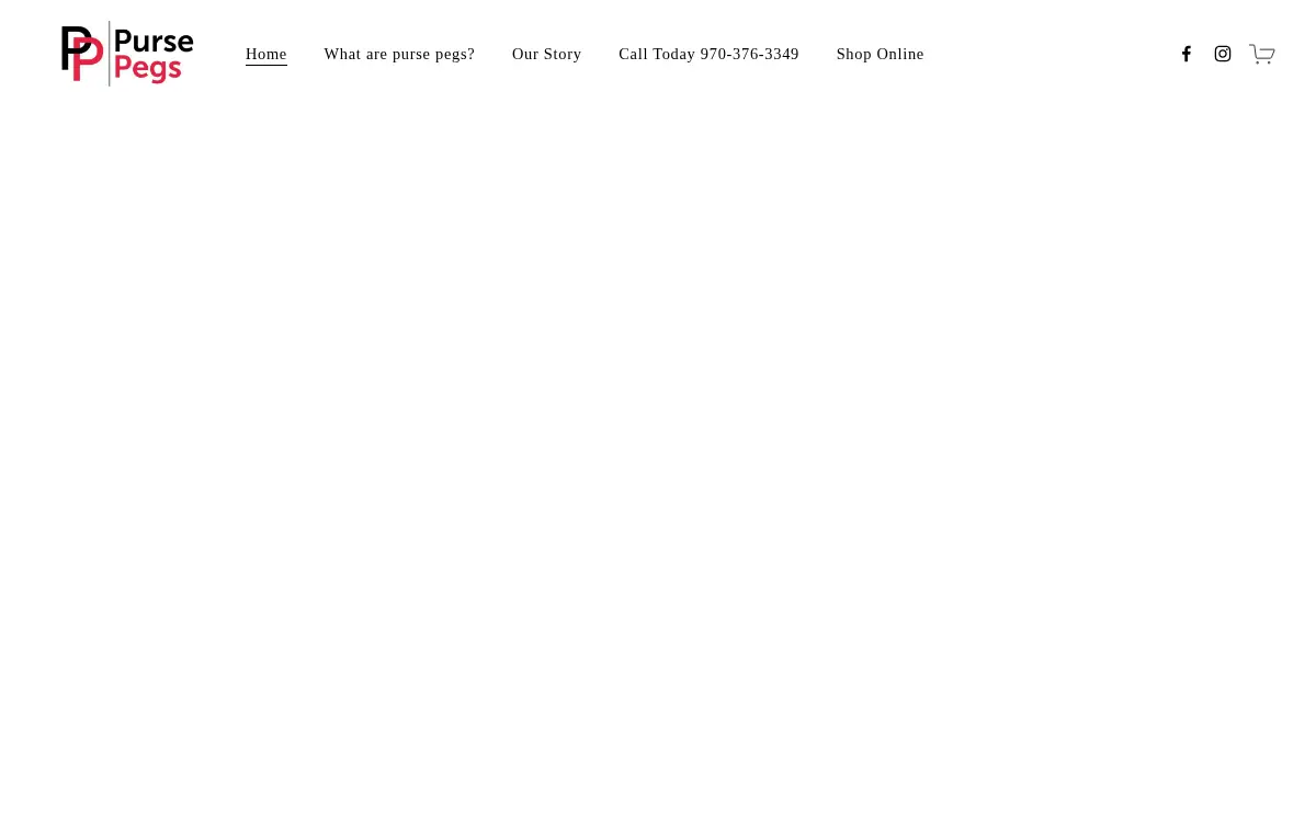 Homepage of Purse Pegs LLC
