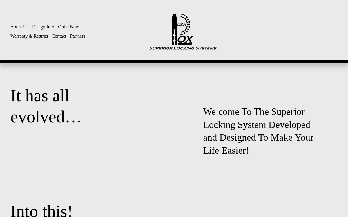 Homepage of Push Lox, LLC