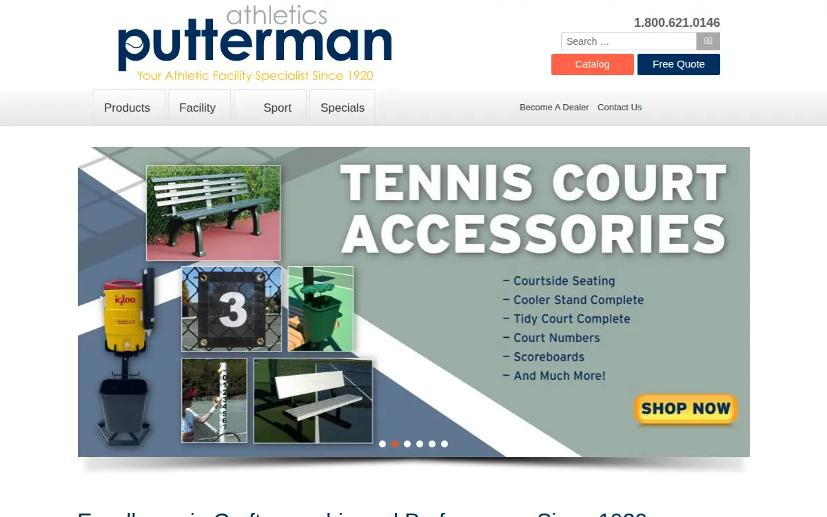Homepage of Putterman Athletics LLC