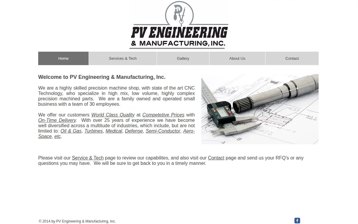 Homepage of Pv Engineering & Manufacturing INC