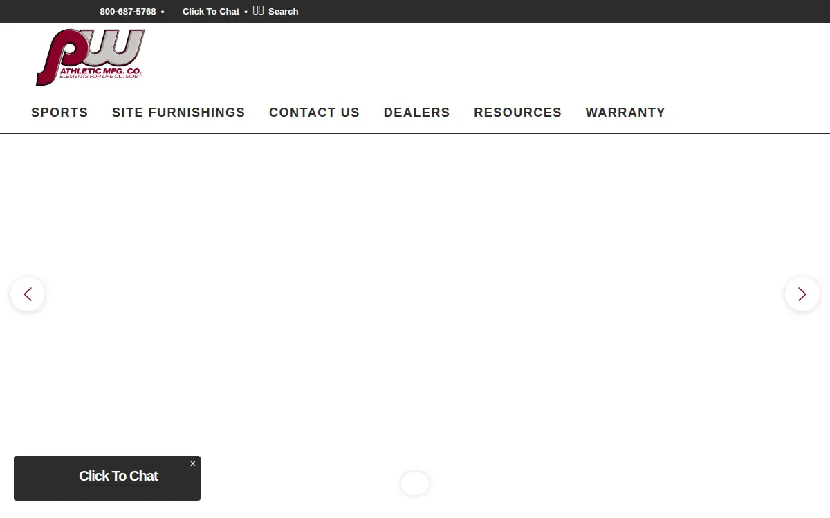 Homepage of P W Athletic Mfg. CO. Patterson - Williams, L.l.c.
