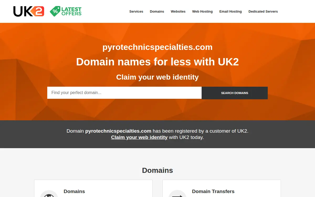 Homepage of Pyrotechnic Specialties, INC