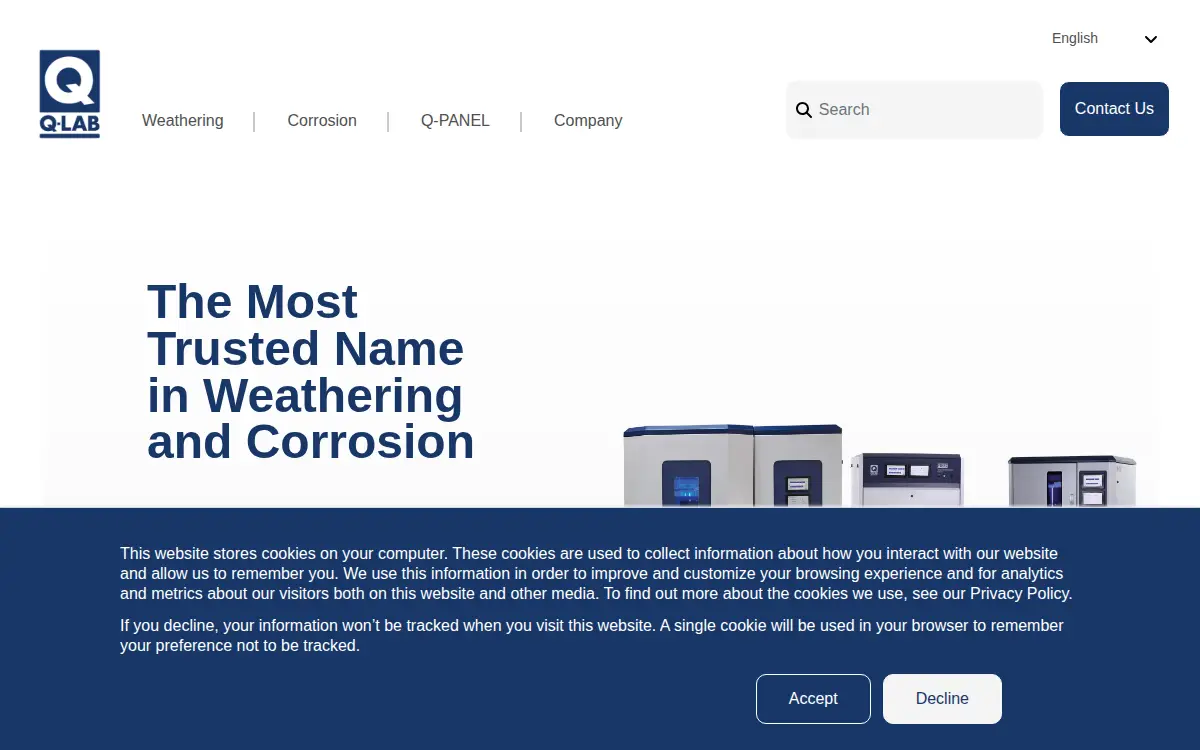Homepage of Q-lab CORP