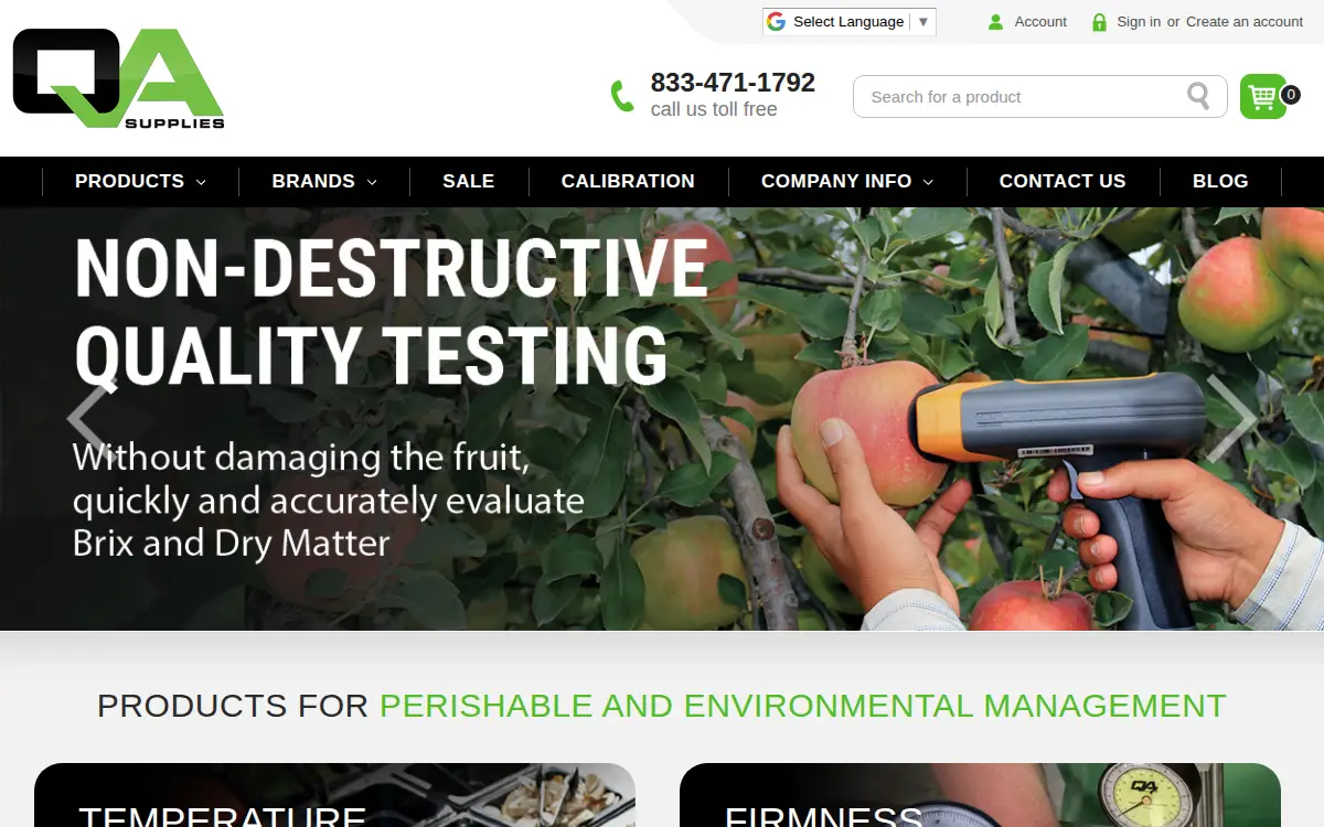 Homepage of Qa Supplies, LLC