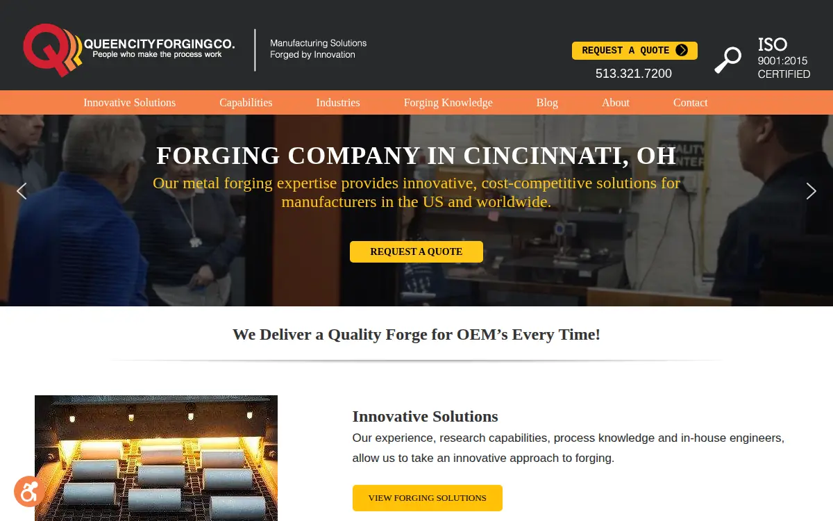 Homepage of Queen City Forging CO
