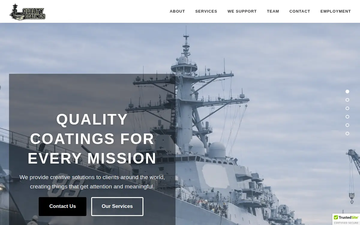 Homepage of Quality Coatings of Virginia, LLC