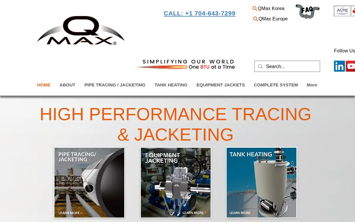 Homepage of Qmax Industries, LLC