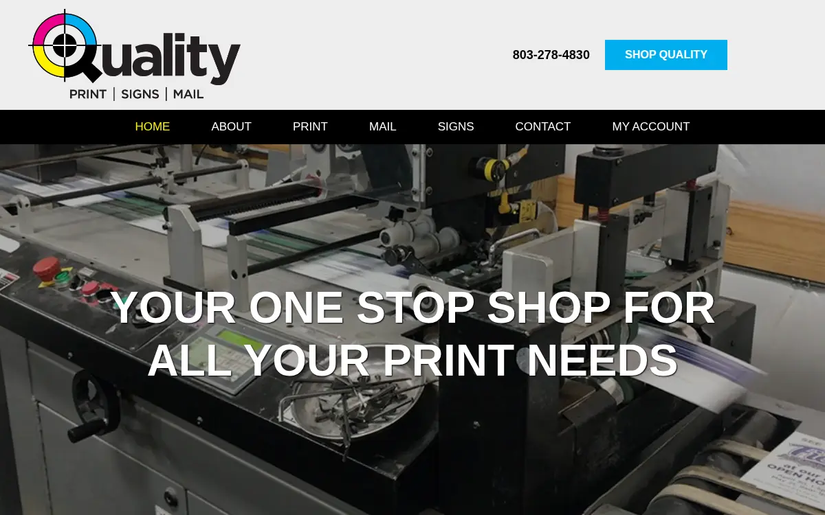 Homepage of Quality Printing & Graphics, INC.