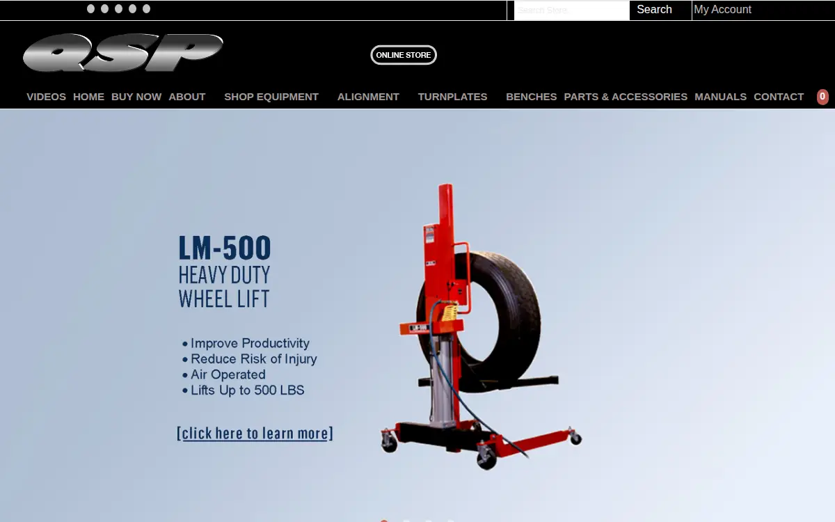 Homepage of Quality Stainless Products INC.