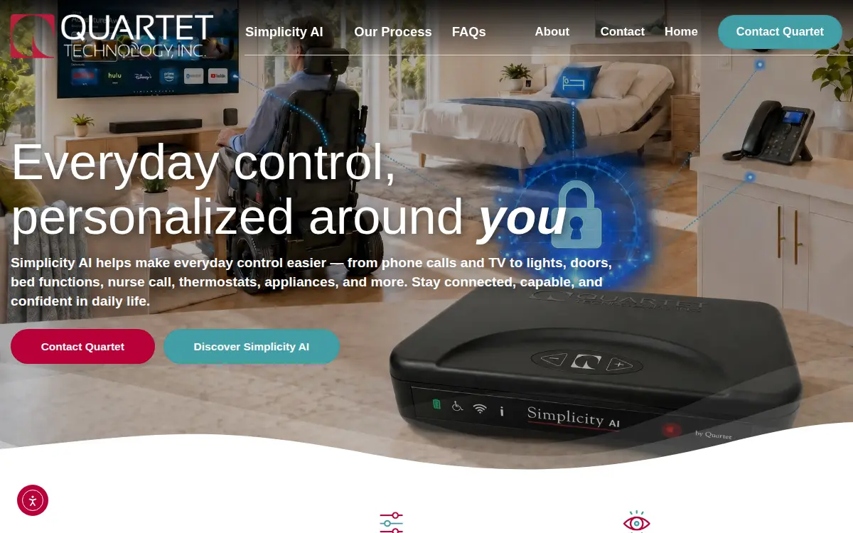Homepage of Quartet Technology INC.
