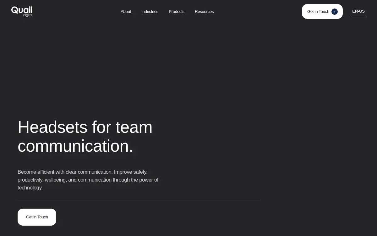 Homepage of Quail Digital North America, INC