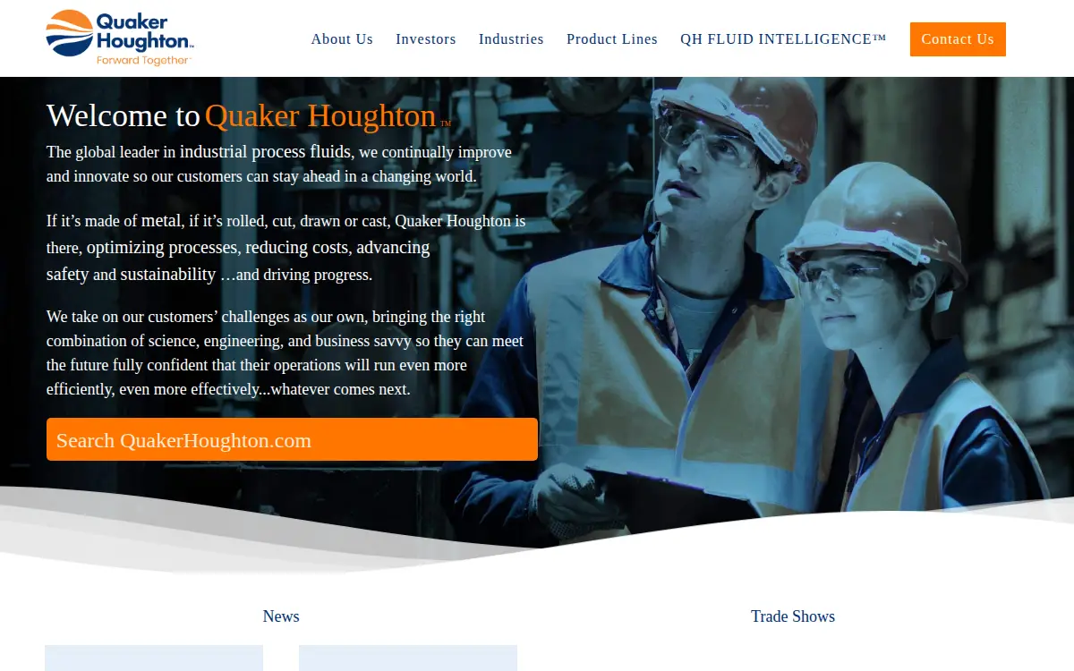 Homepage of Quaker Houghton Pa, INC.