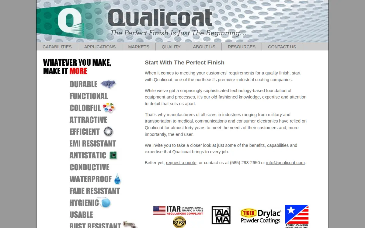Homepage of Qualicoat, INC.