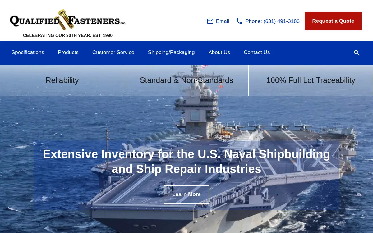Homepage of Qualified Fasteners INC