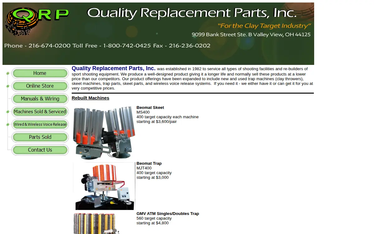 Homepage of Quality Replacement Parts, INC.