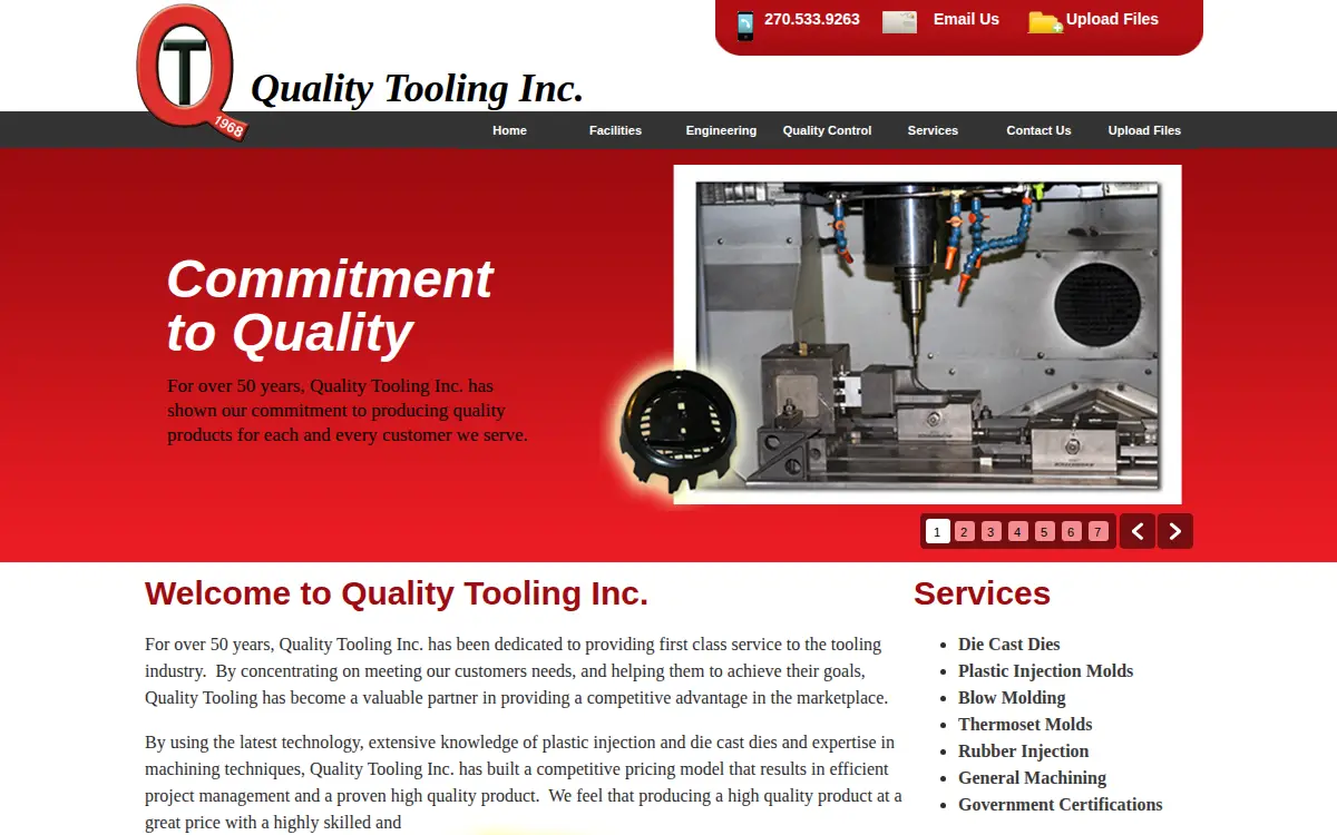 Homepage of Quality Tooling, INC