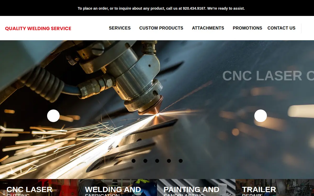 Homepage of Quality Welding Service INC