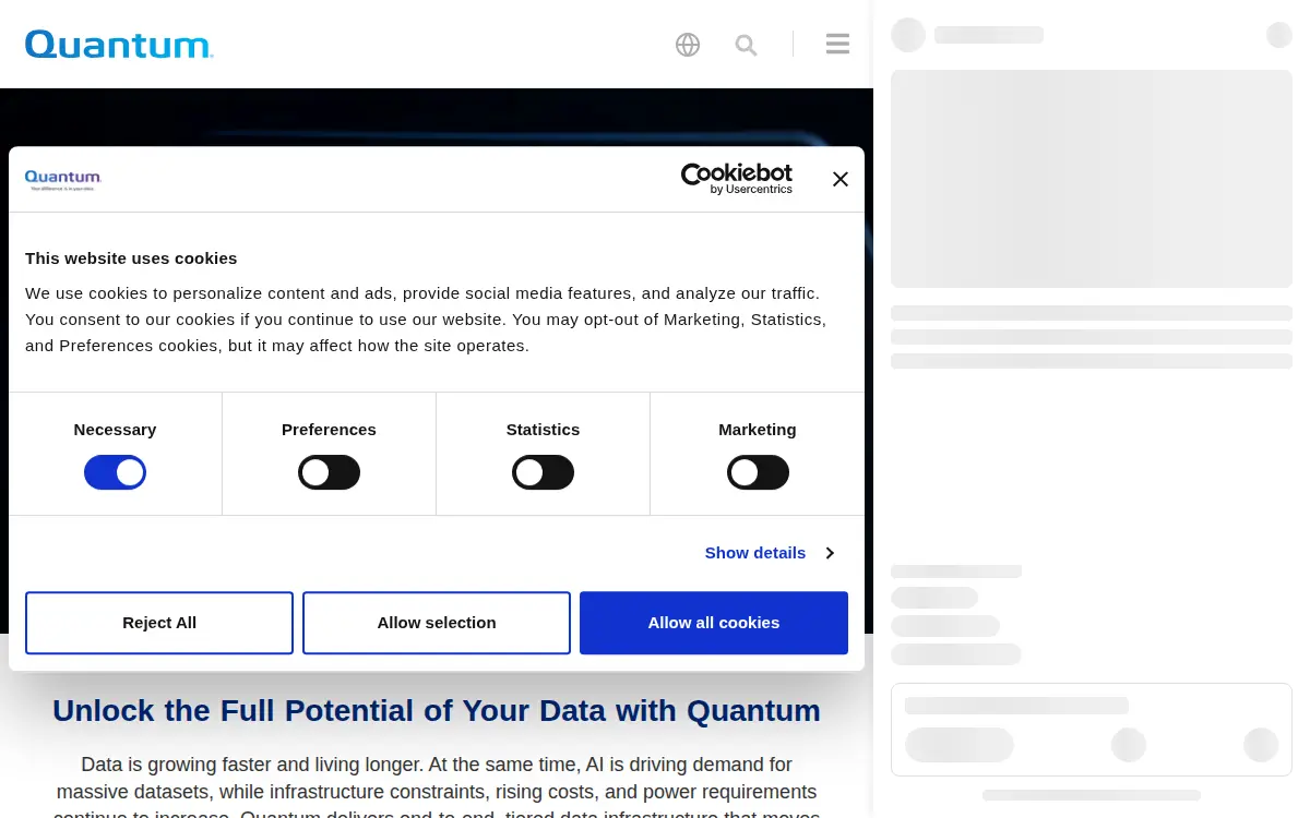 Homepage of Quantum Government INC