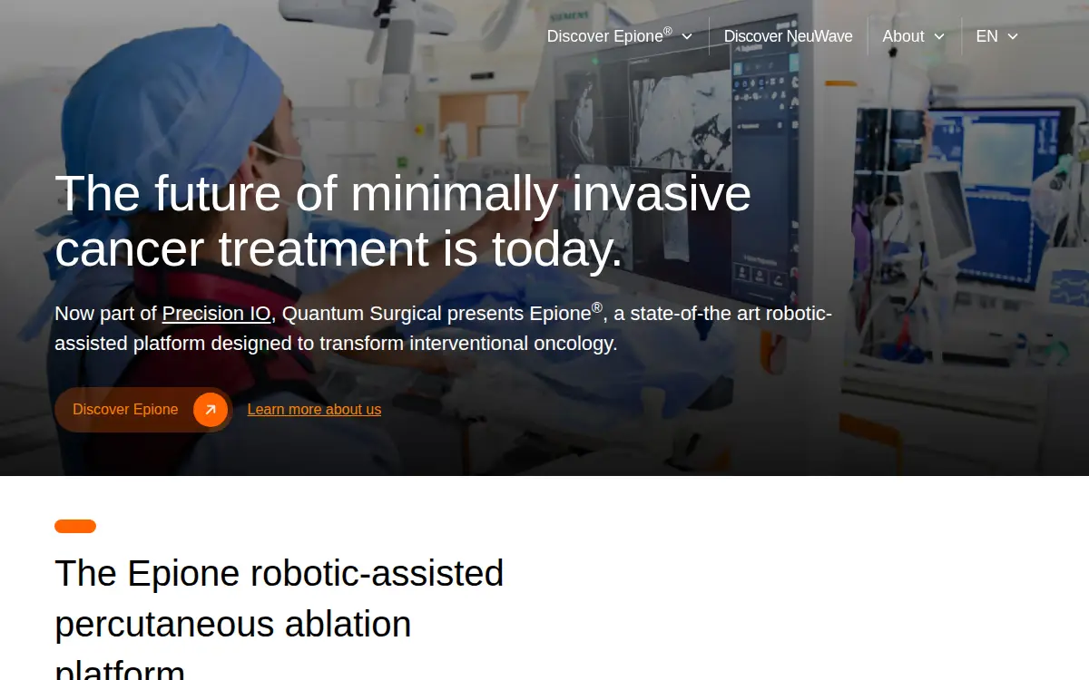 Homepage of Quantum Surgical Incorporated