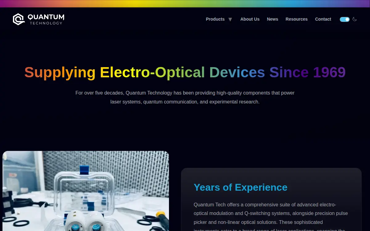 Homepage of Quantum Technology INC