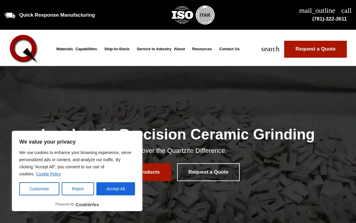 Homepage of Quartzite Processing, INC.