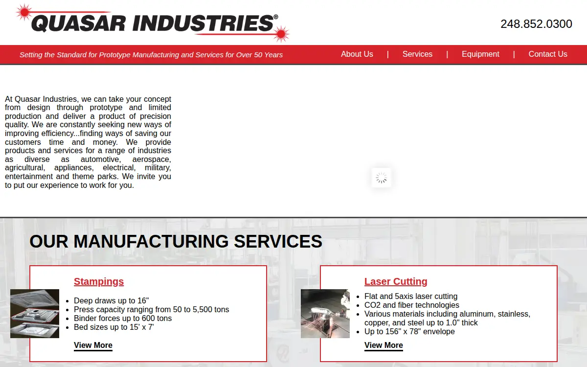 Homepage of Quasar Industries INC