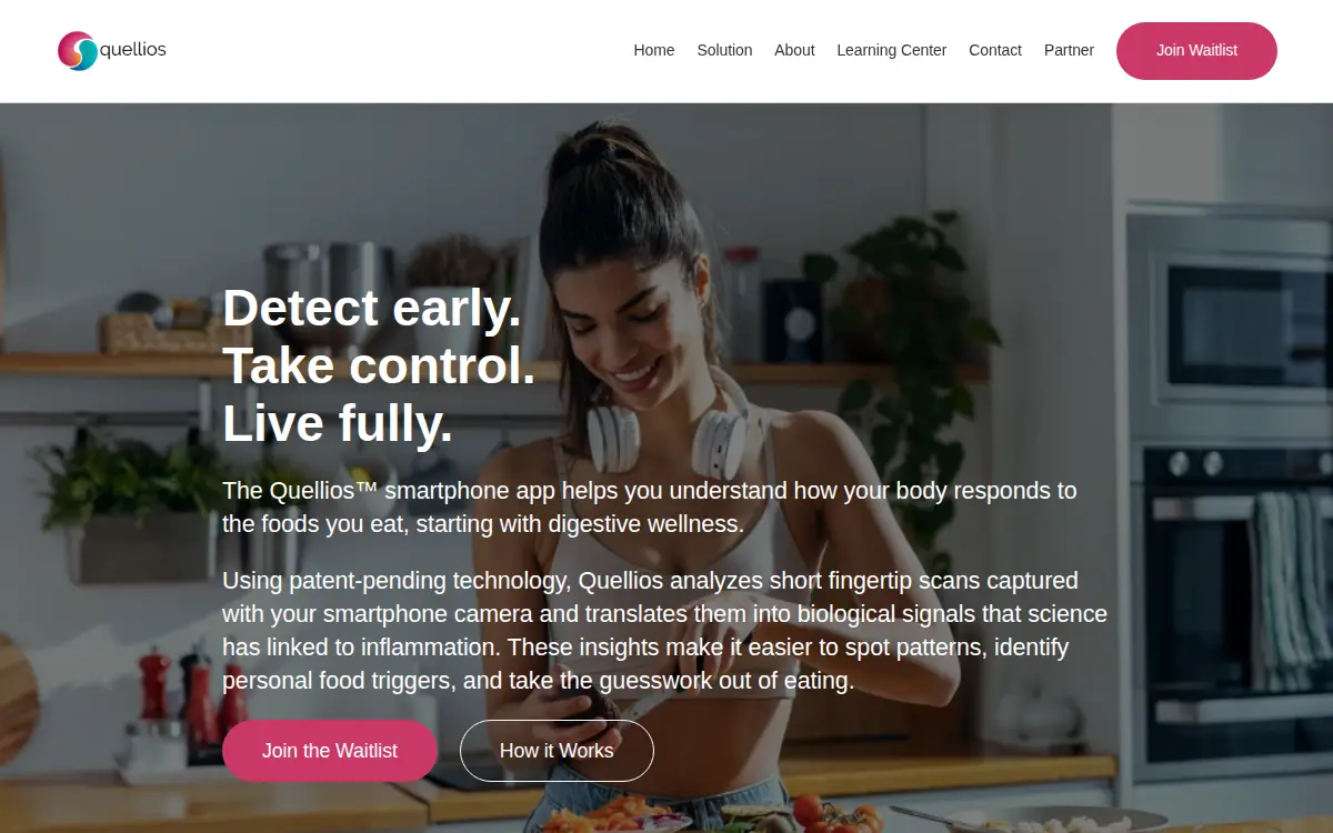 Homepage of Quellios INC.