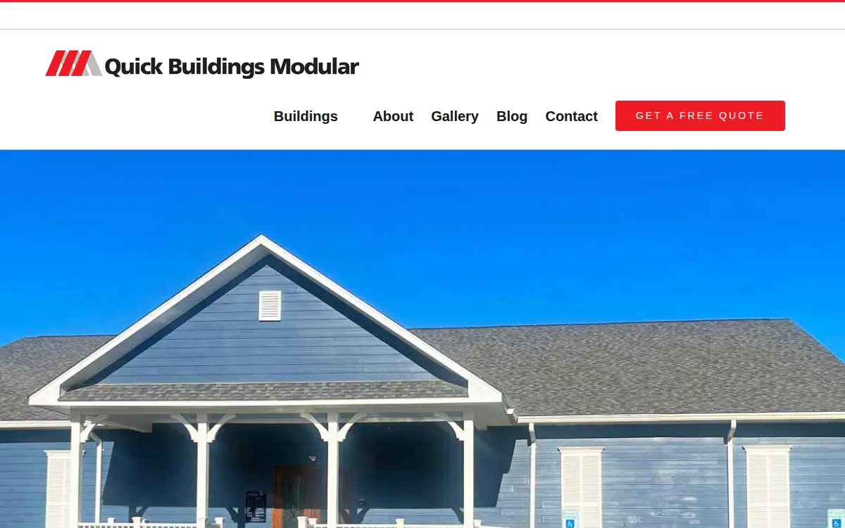 Homepage of Quick Buildings Modular, LLC