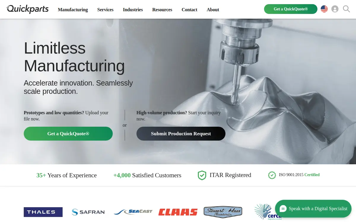 Homepage of Quickparts Acquisition, INC.
