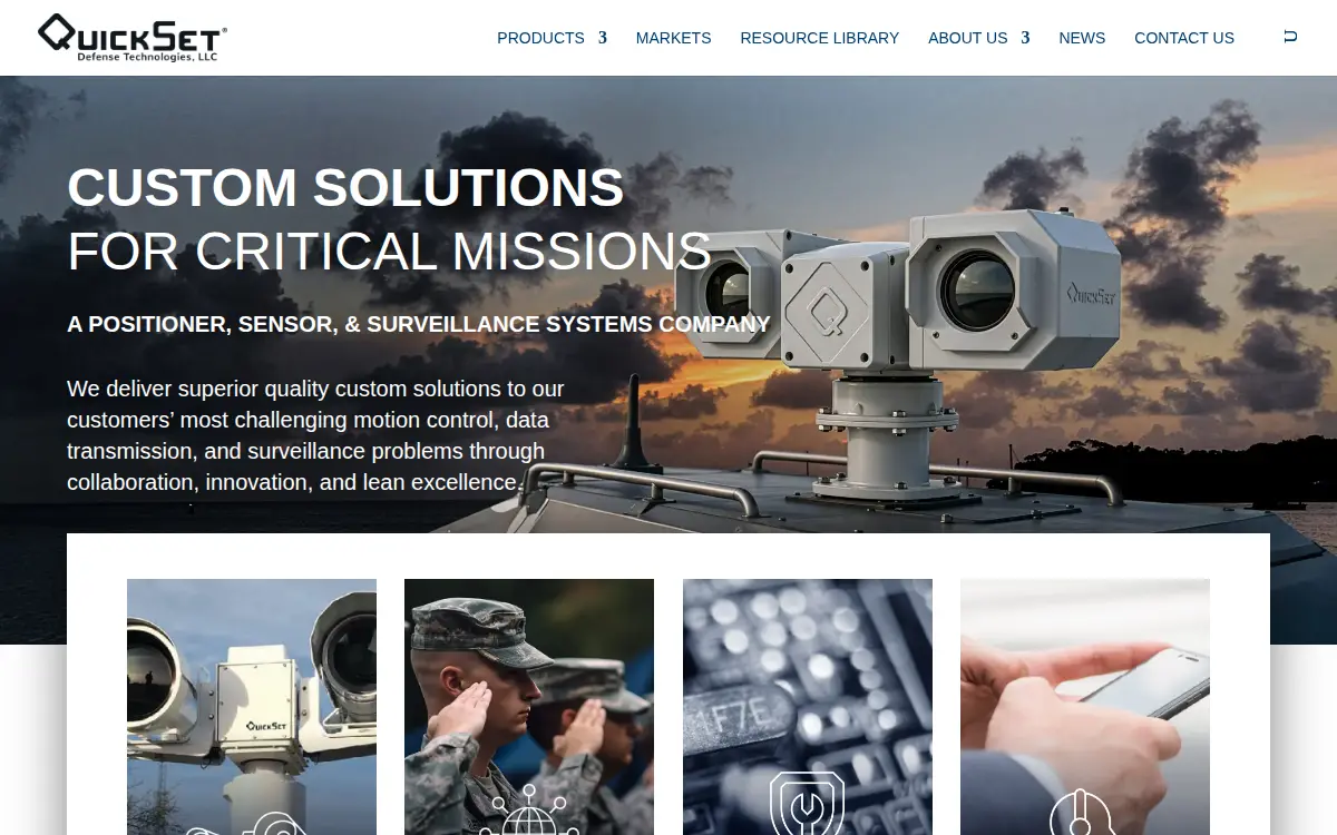 Homepage of Quickset Defense Technologies LLC