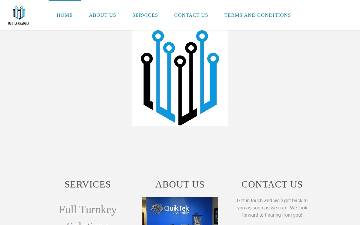 Homepage of Quik Tek Assembly LLC