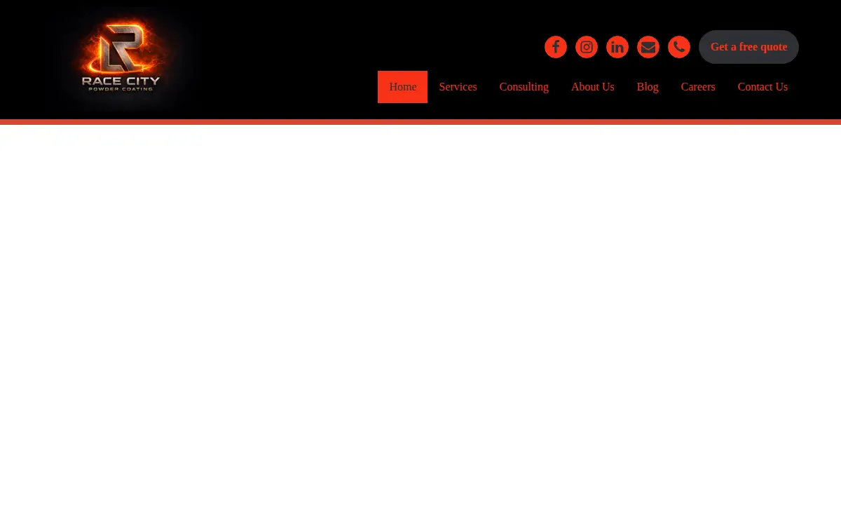 Homepage of Race City Powder Coating INC