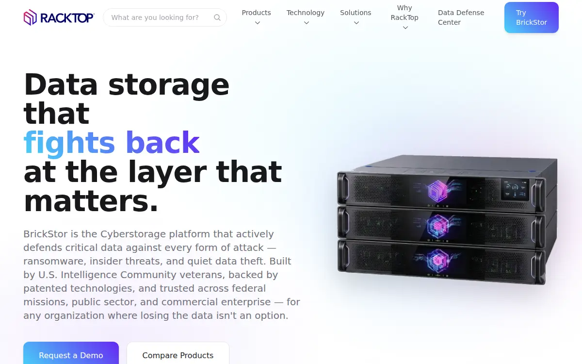 Homepage of Racktop Systems INC.