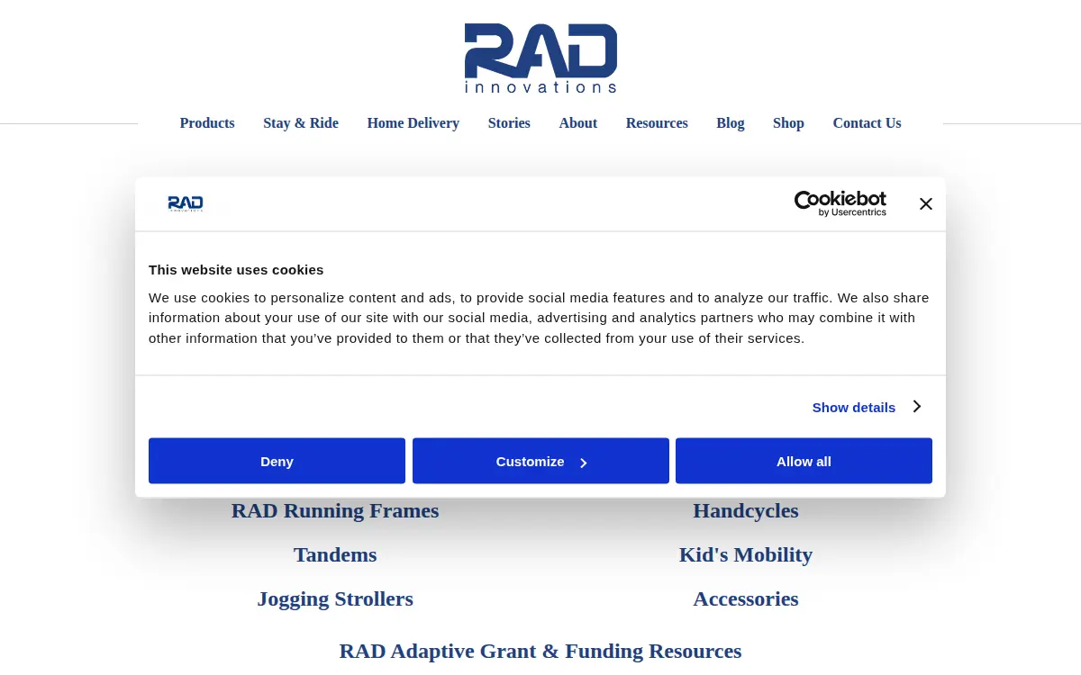 Homepage of Rad-innovations LLC