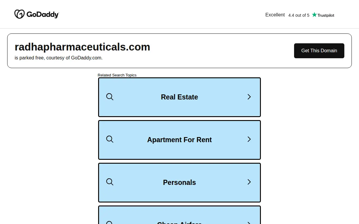 Homepage of Radha Pharmaceuticals INC